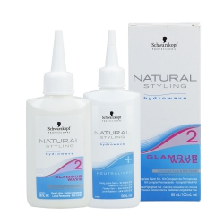 SCHWARZKOPF PROFESSIONAL NATURAL STYLING Glamour Wave 2 Perm lotion 80ml + Neutralizer 100ml