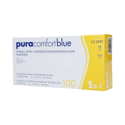 PURA COMFORT Disposable nitrile gloves blue, 100pcs. S