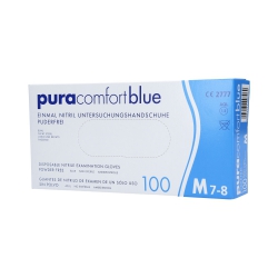 PURA COMFORT Disposable nitrile gloves blue, 100pcs. M