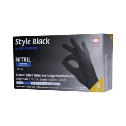 MED COMFORT Style Black Disposable nitrile gloves black, 100pcs. S