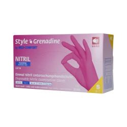 MED COMFORT Style Grenadine Disposable nitrile gloves pink, 100pcs. S