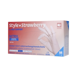 MED COMFORT Style Strawberry Disposable nitrile gloves , strawberry colour, 100pcs. M