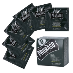 PRORASO SINGLE BLADE Cypress & Vetyver Refreshing Wipes for beards 6 pcs