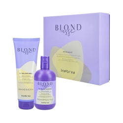 INEBRYA BLONDESSE NO YELLOW Shampoo 300ml + mask 250ml set for blonde, bleached and gray hair