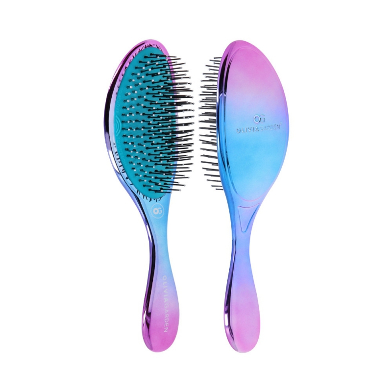 OLIVIA GARDEN AURORA BLUE Brush for detangling thick and mediumthick hair