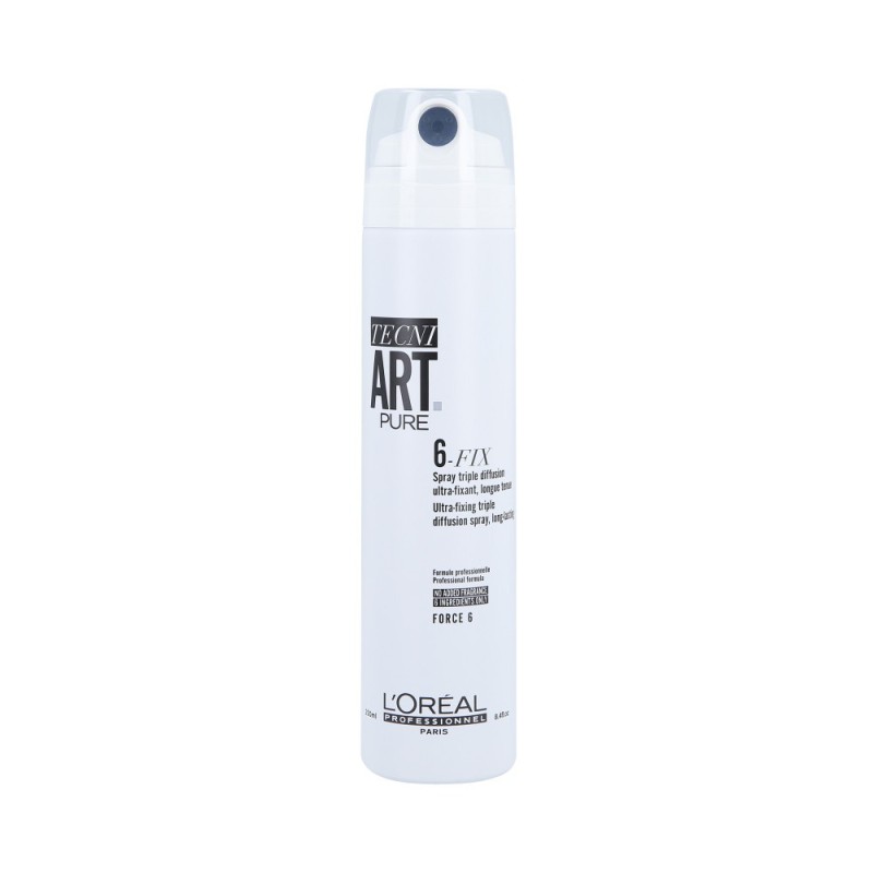L'OREAL PROFESSIONNEL TECNI.ART 6 FIX FORCE PURE Fragrancefree extremely fixative hair spray 250ml