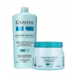 Kérastase Résistance Bain Force Architecte Shampoo 1000 ml + Mask Force Architecte 500 ml 