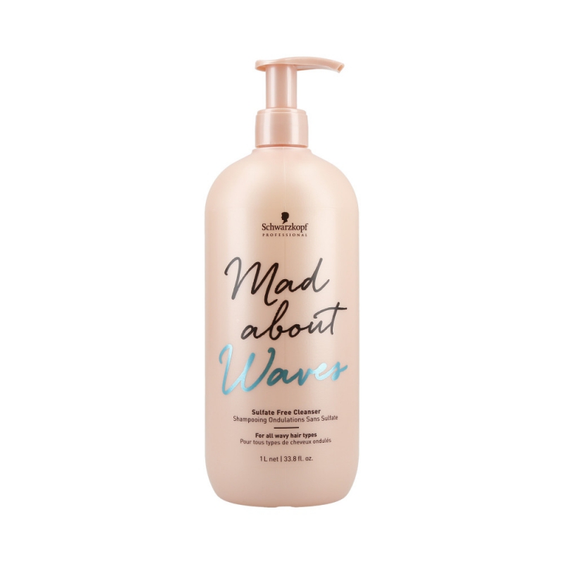 Schwarzkopf Professional Mad About Waves Sulfate Free Cleanser Shampoo 1000ml